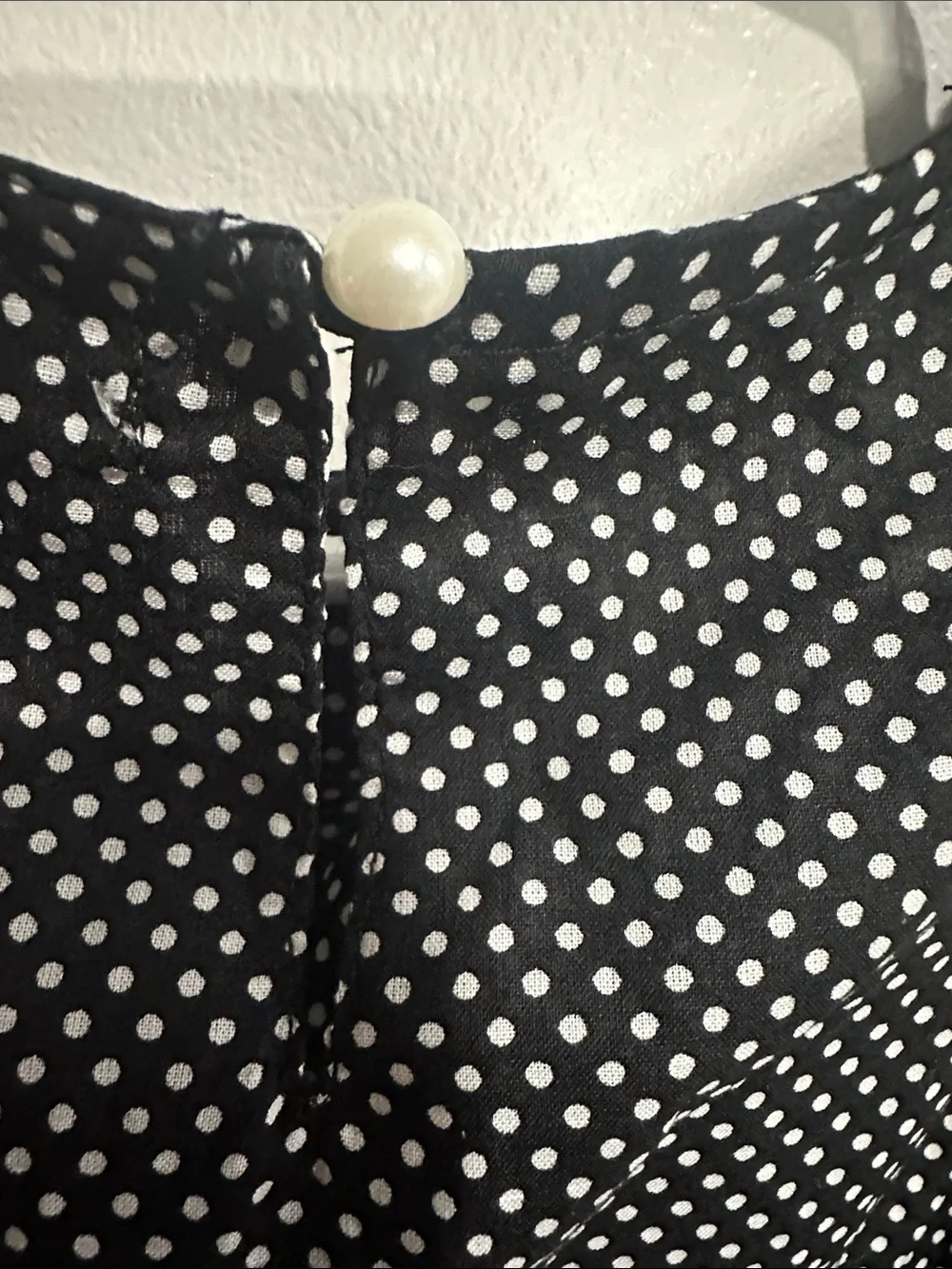 Frenchie Mini Couture 2T Black White Polka Dot Peplum Top NWT